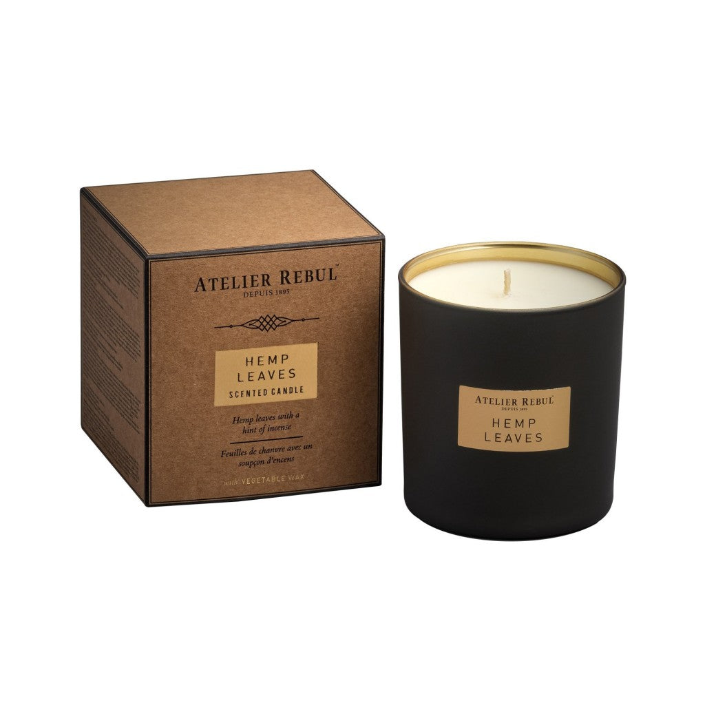 Hemp leaves candle